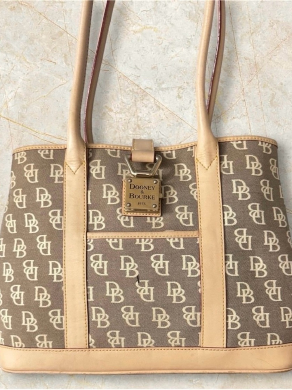 Dooney & Bourke Brown Logo Tote Bag